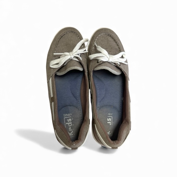 Keds Brown Canvas Boat Shoes Size 7 Women’s Lace Up Casual Comfort Flats - Picture 4 of 11